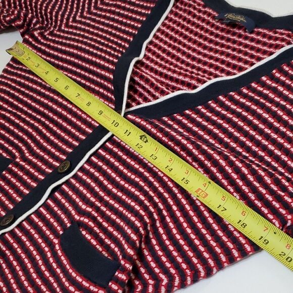 BROOKS BROTHERS RED BLUE WHITE SHORT SLEEVE NAUTICAL ANCHOR SWEATER L LARGE - Picture 3 of 6